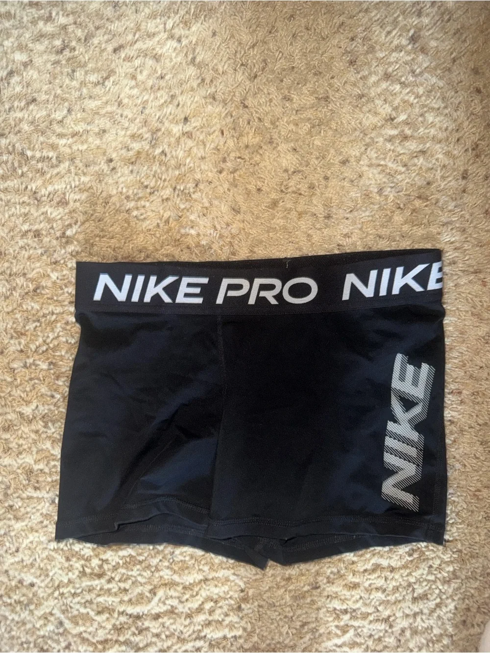 Nike Black Compression Training Shorts with White Logo